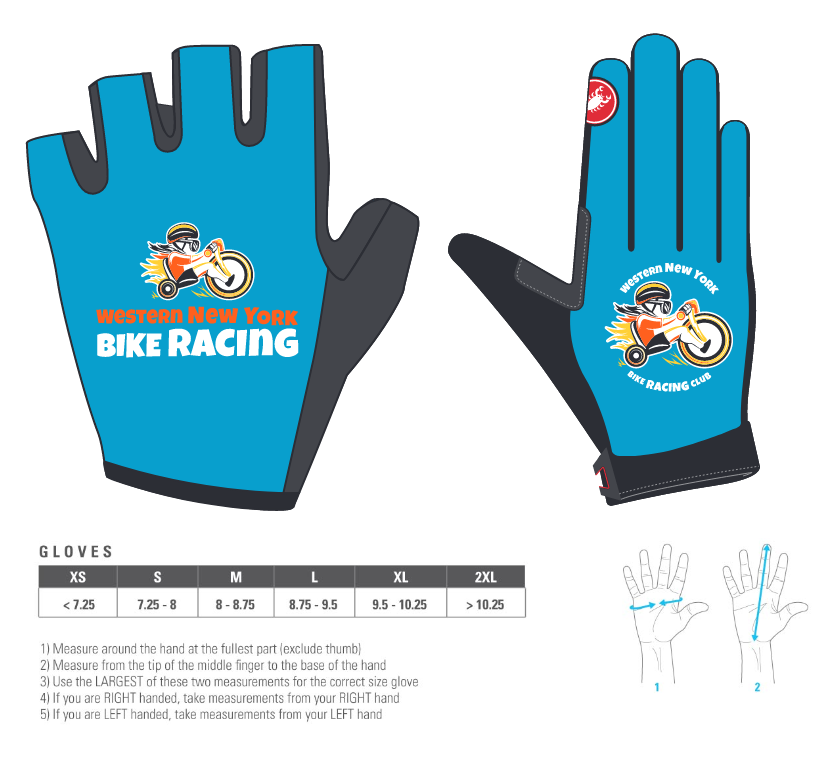 WNYBRC Castelli Cycling Gloves