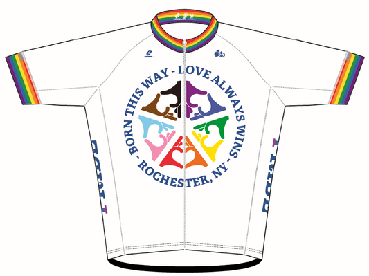 PRIDE "ROC White" Race Cut Cycling Jersey