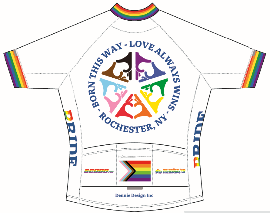 PRIDE "ROC White" Race Cut Cycling Jersey