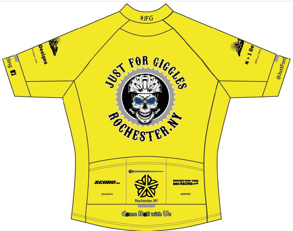 JFG Fluorescent Yellow "Skull Remix" Race Cut Cycling Jersey