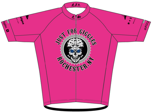 JFG Fluorescent Pink "Skull Remix" Race Cut Cycling Jersey