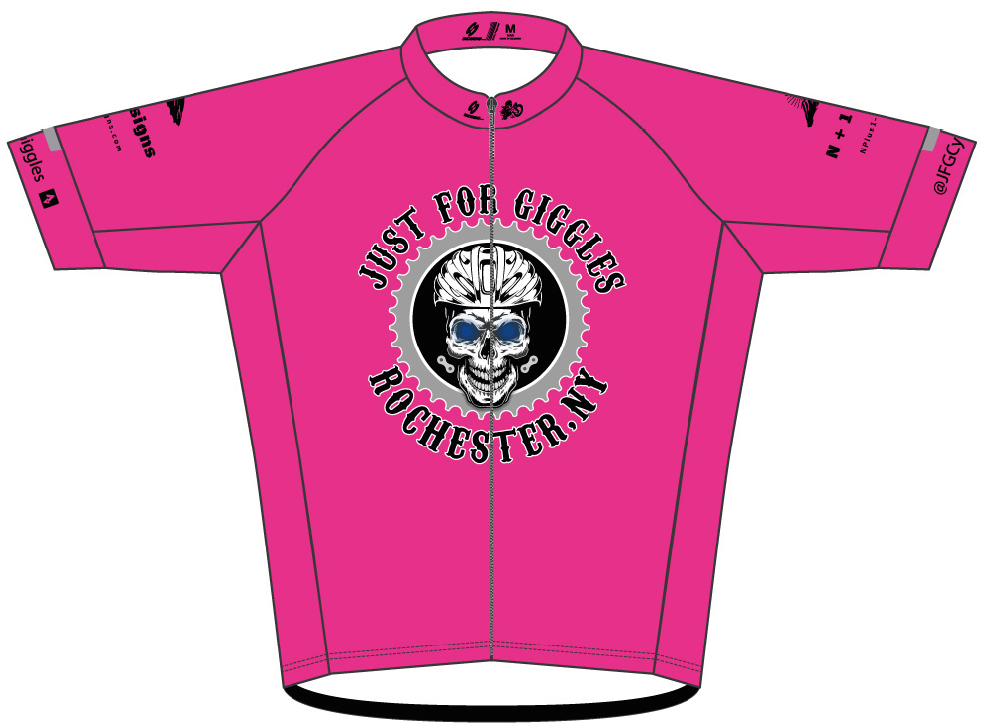 JFG Fluorescent Pink "Skull Remix" Race Cut Cycling Jersey