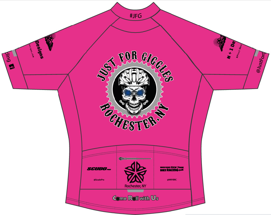 JFG Fluorescent Pink "Skull Remix" Race Cut Cycling Jersey